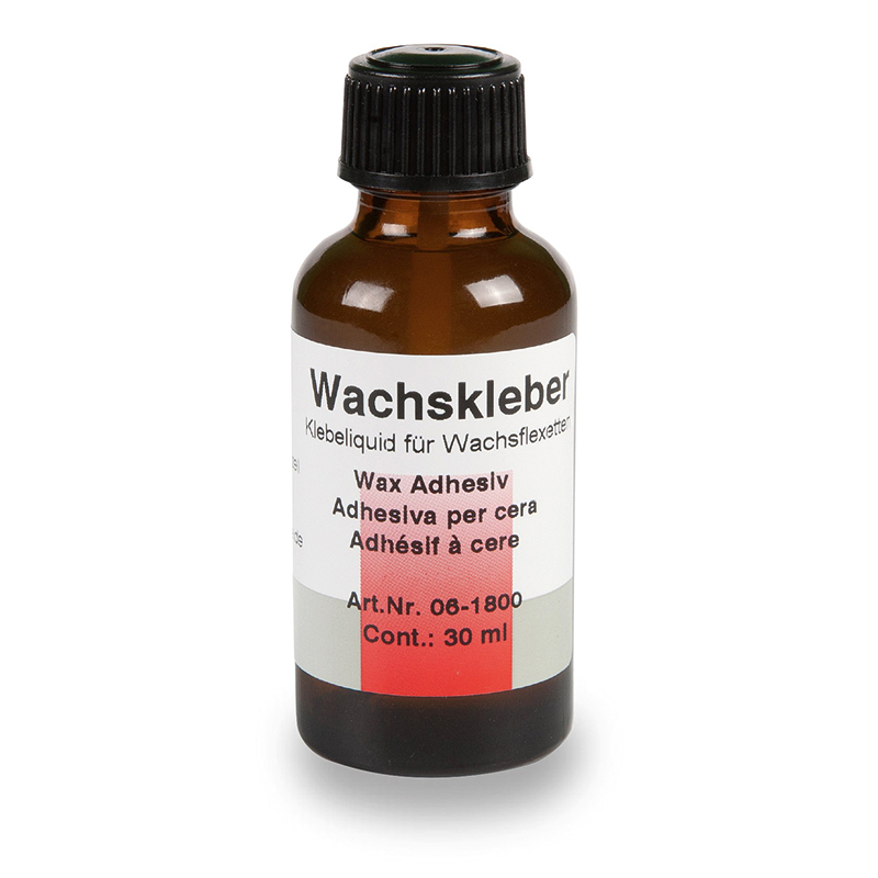 Wax adhesive glass bottle with brush, 30 ml